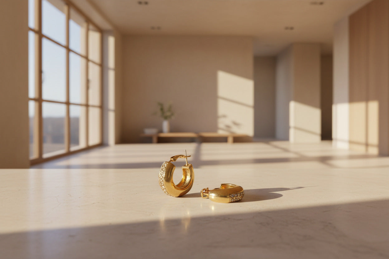 Creolen mit Zirkone - vergoldet