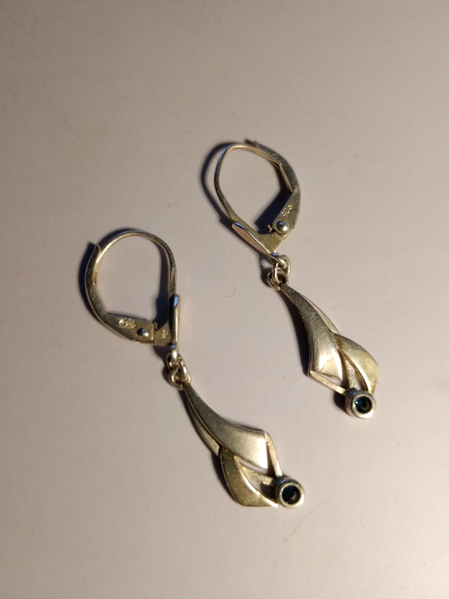 Hängeohrringe Silber 925 mit vermutlich kleine Safire
