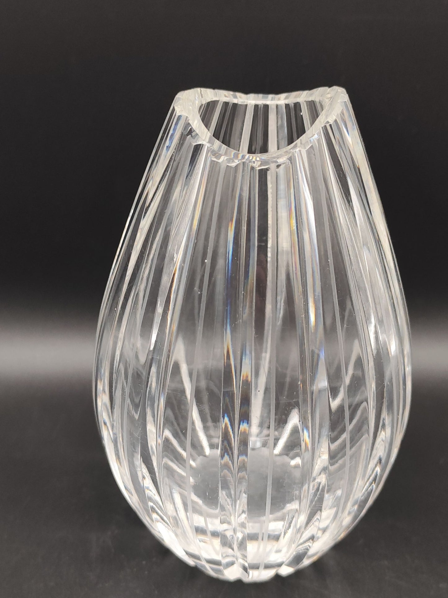 Kristallvase 50er Jahre gerippt geschliffen