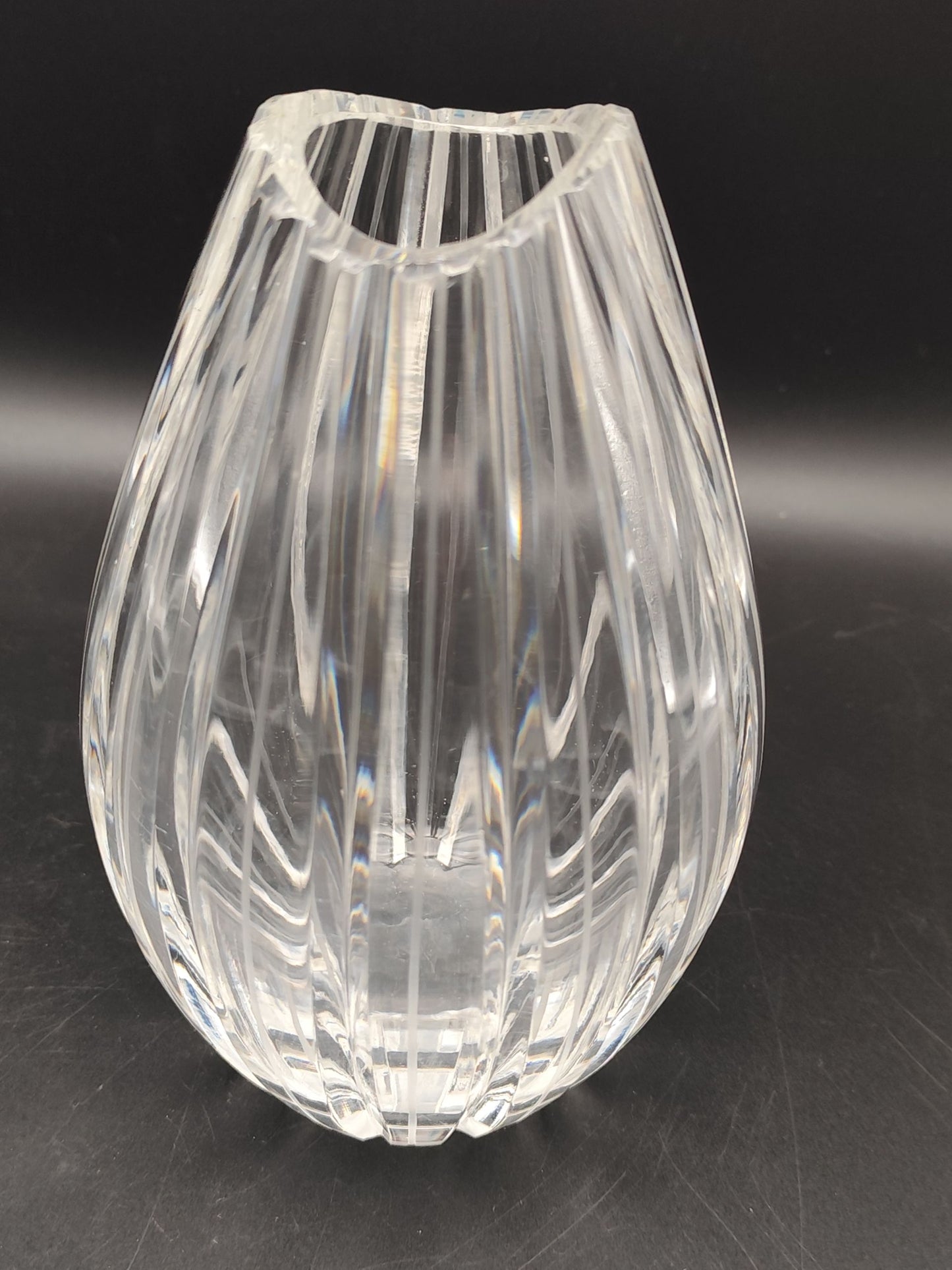 Kristallvase 50er Jahre gerippt geschliffen