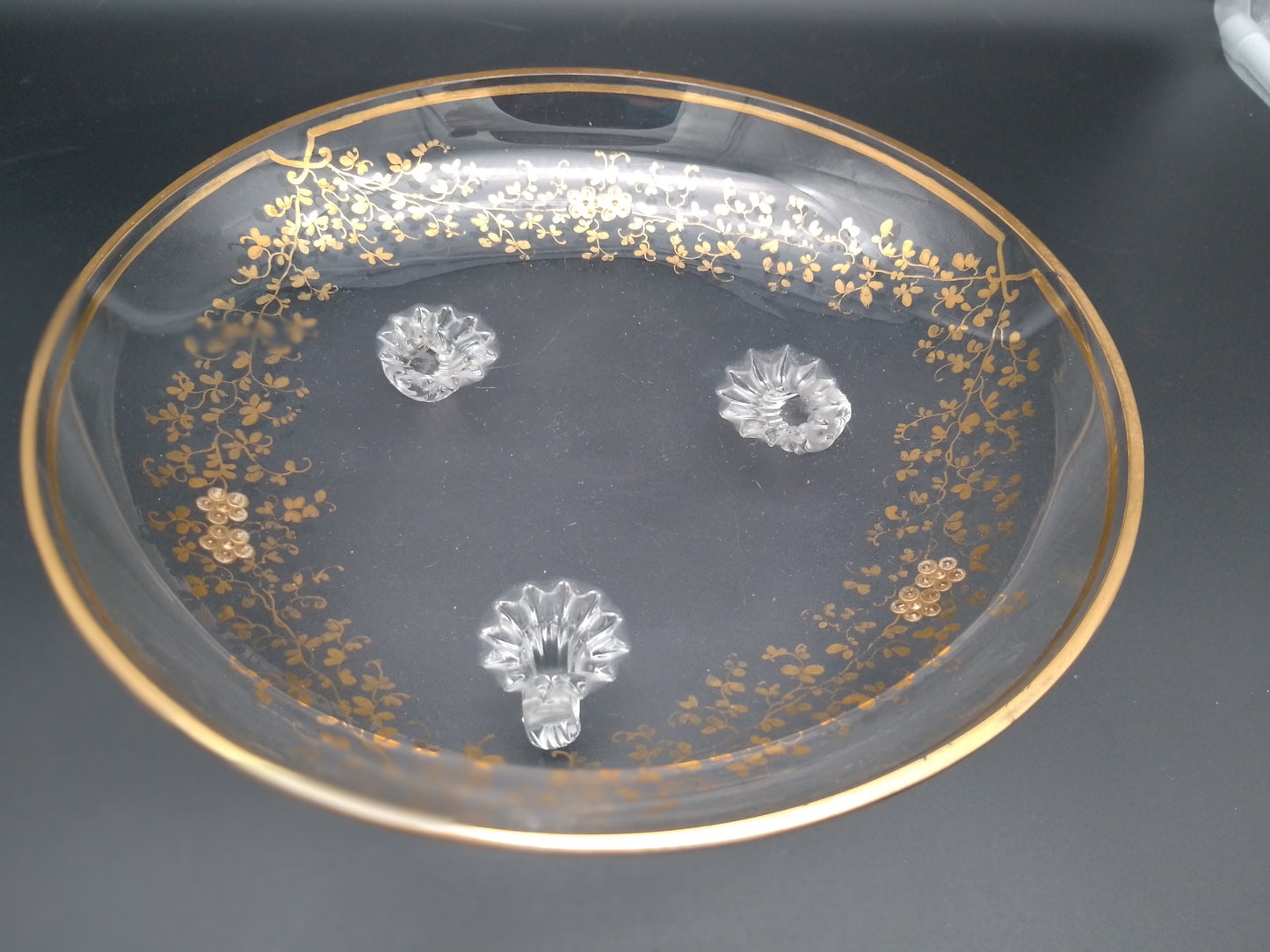 Dessert Schalen Set Tazza aus Glas mit Goldrand und floralem DeKor