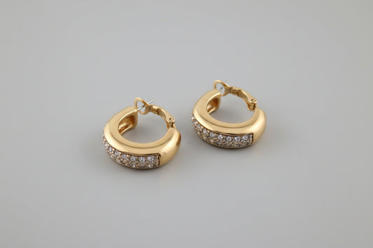 Creolen mit Zirkone - vergoldet