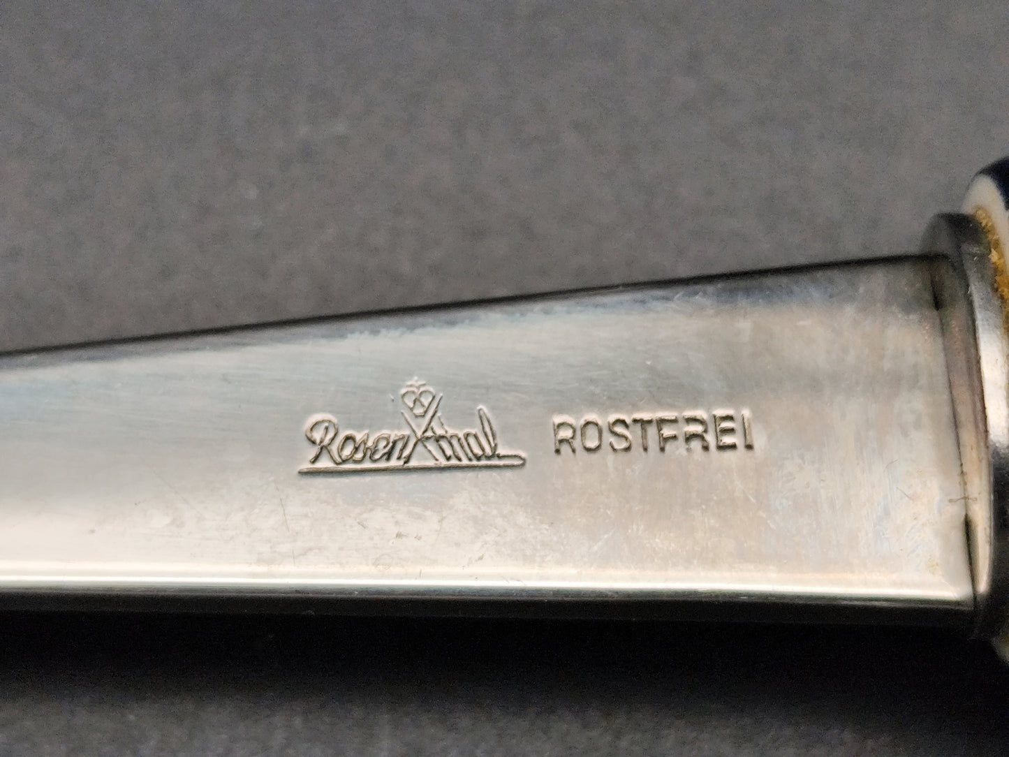 Rosenthal Siena Salatbesteck mit blauweißen Keramikgriffen von Bjorn Winblad