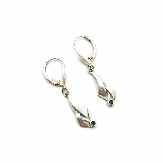 Hängeohrringe Silber 925 mit vermutlich kleine Safire