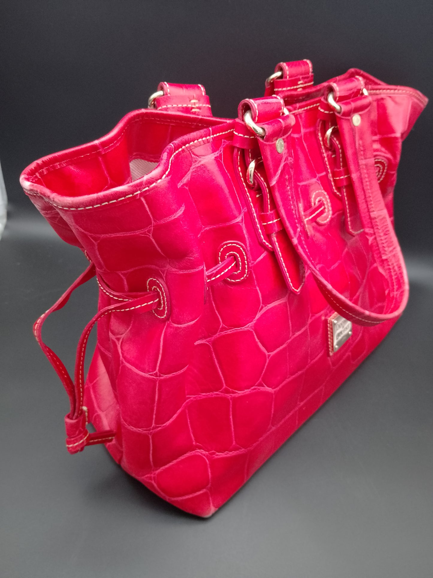 Rote Lederhandtasche von Dooney & Bourke